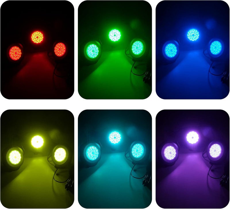 T-SUN Solar Pond Lights, IP68 Waterproof RGB LED Submersible Lights, 2-in-1 Floating & Stake Modes, Underwater Fountain Light for Garden, Pool, Fish Tank, Outdoor Pond Decoration - Image 3